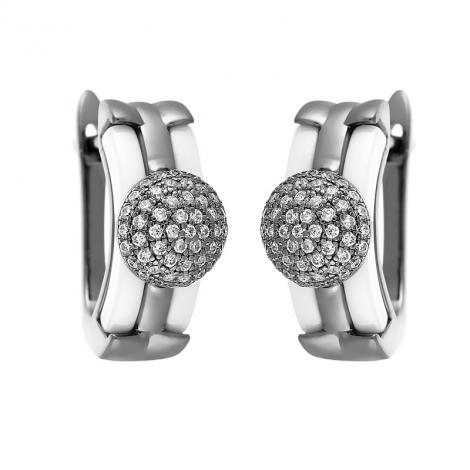 Серьги, вставка: керамика, куб.цирконий, арт.:0220912264a-b, SilverWings, рис. 1