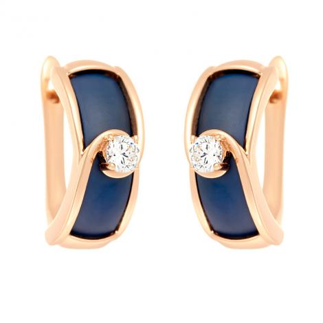 Серьги, вставка: керамика матовая, куб.цирконий, арт.:0220912275pgp-c-m, SilverWings, рис. 1