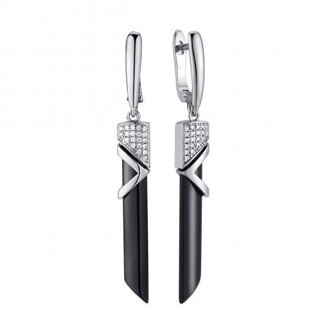 Серьги, вставка: керамика, куб.цирконий, арт.:0220912352ab, SilverWings, рис. 1