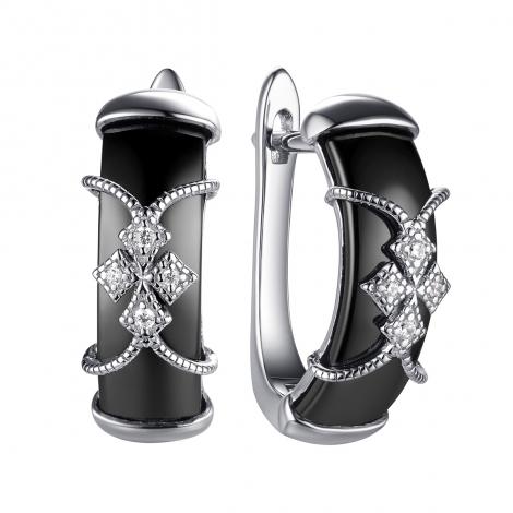 Серьги, вставка: керамика, куб.цирконий, арт.:0220912359ab, SilverWings, рис. 1