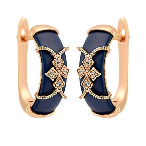 Серьги, вставка: керамика матовая, куб.цирконий, арт.:0220912359pgp-c-m, SilverWings, рис. 1