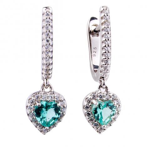 Серьги, вставка: апатит, куб. цирконий, арт.:0220912420n, SilverWings, рис. 1