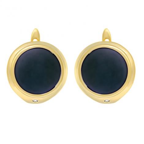 Серьги, вставка: керамика матовая, куб.цирконий, арт.:0220912494pgp-c-m, SilverWings, рис. 1