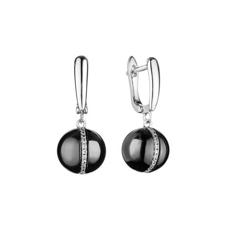 Серьги, вставка: керамика, куб.цирконий, арт.:0220912563ab, SilverWings, рис. 1