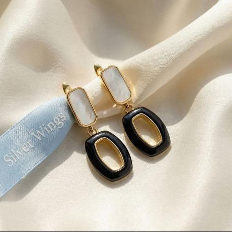 Серьги, вставка: керамика, перламутр, арт.:0220912799gp-b, SilverWings, рис. 3