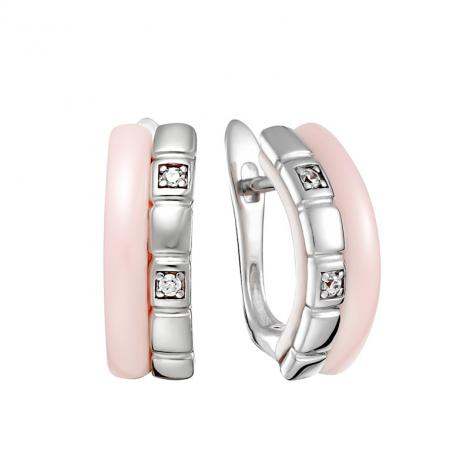 Серьги, вставка: керамика, куб.цирконий, арт.:0220912839o, SilverWings, рис. 1
