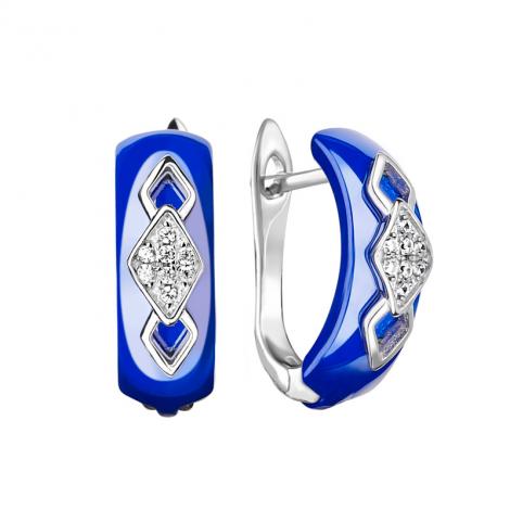 Серьги, вставка: керамика, куб.цирконий, арт.:0220912844ccf, SilverWings, рис. 1