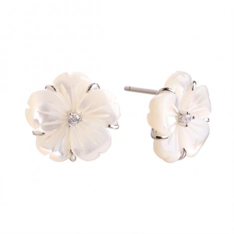 Серьги, вставка: перламутр и., куб.цирконий, арт.:0220914308a, SilverWings, рис. 1