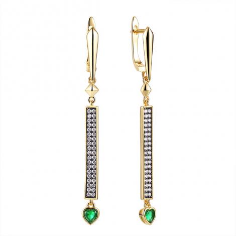 Серьги, вставка: ситал, куб.цирконий, арт.:0220914504gp-e, SilverWings, рис. 1