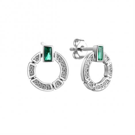 Серьги, вставка: куб.цирконий, шпинель синт., арт.:0220915117e, SilverWings, рис. 1