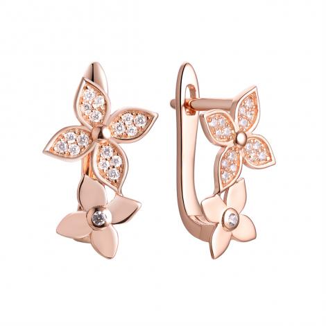 Серьги, вставка: куб.цирконий, арт.:0220915148pgp, SilverWings, рис. 1