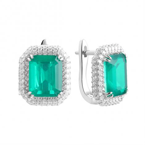 Серьги, вставка: ситалл, куб.цирконий, арт.:0220915387e, SilverWings, рис. 1