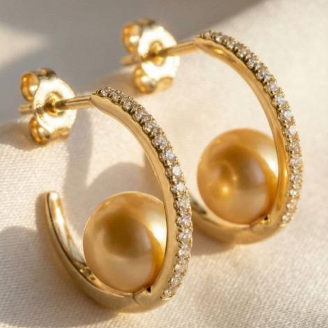 Серьги, вставка: жемчуг, куб.цирконий, арт.:0220916327816gp-u, SilverWings, рис. 3