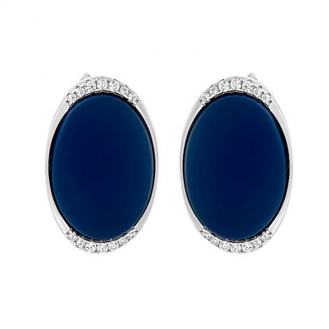 Серьги, вставка: керамика матовая, куб.цирконий, арт.:022094862c-m, SilverWings, рис. 1