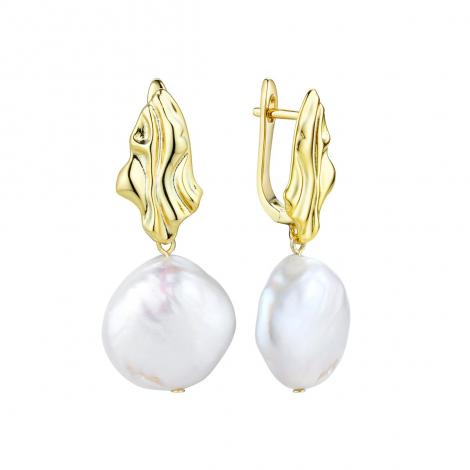 Серьги, вставка: жемчуг "барокко" (культ.), арт.:0220951823gp-a, SilverWings, рис. 1