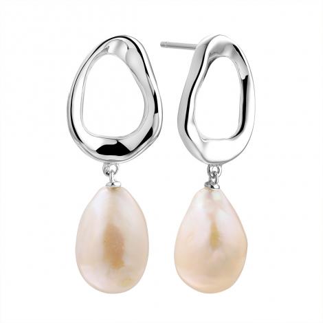 Серьги, вставка: жемчуг "барокко" (культ.), арт.:0220953423a, SilverWings, рис. 1