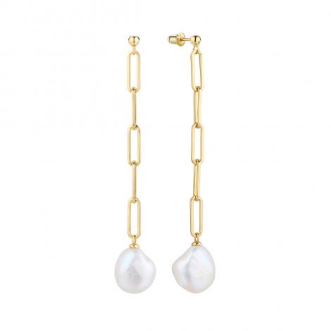 Серьги, вставка: жемчуг "барокко" (культ.), арт.:0220954929gp, SilverWings, рис. 1