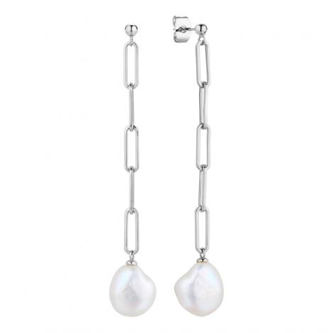 Серьги, вставка: жемчуг "барокко" (культ.), арт.:022095492a, SilverWings, рис. 1