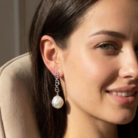 Серьги, вставка: жемчуг "барокко", арт.:0220955927a, SilverWings, рис. 2