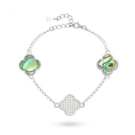 Браслет, вставка: перламутр и., куб.цирконий, арт.:0420912514k, SilverWings, рис. 1