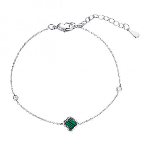 Браслет, вставка: малахит и., куб.цирконий, арт.:0420913267e, SilverWings, рис. 1