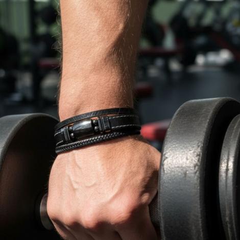 Браслет, вставка: экокожа, тигровый глаз, арт.:042251533b, SilverWings, рис. 2