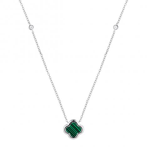Колье, вставка: малахит и., куб.цирконий, арт.:0520913268e, SilverWings, рис. 1
