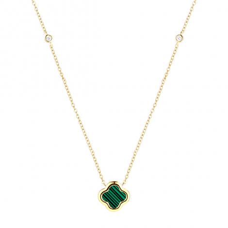 Колье, вставка: малахит и., куб.цирконий, арт.:0520913268gp-e, SilverWings, рис. 1
