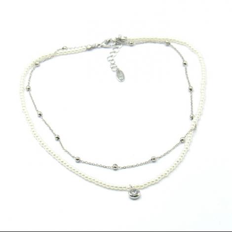 Колье, вставка: майорика, куб.цирконий, арт.:052211323a, SilverWings, рис. 1