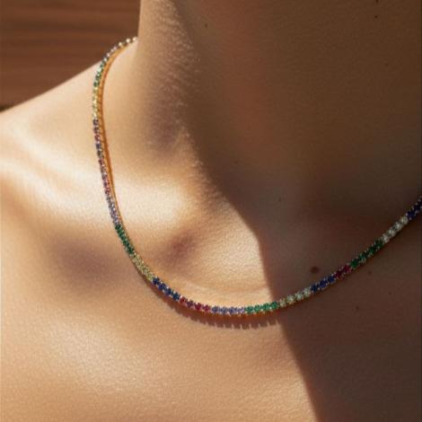 Колье, вставка: куб.цирконий, арт.:05n3mm-328mixgp-145, SilverWings, рис. 2