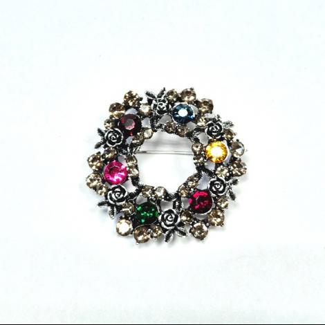 Брошь, вставка: куб.цирконий, кристалл "swarovski", арт.:082411142mix, SilverWings, рис. 1