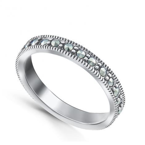 Серебряное кольцо, вставка: марказит, арт.:211531-39, SilverWings, рис. 1
