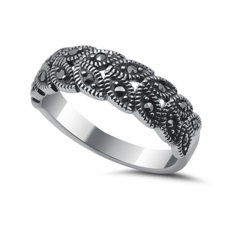 Серебряное кольцо, вставка: марказит, арт.:21392883, SilverWings, рис. 1