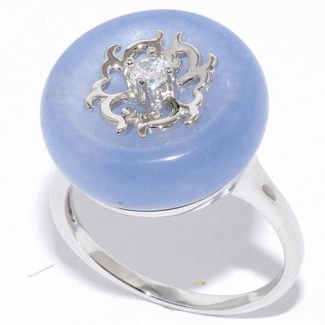 Серебряное кольцо, вставка: жадеит, куб.цирконий, арт.:21sr000801c-1t-96, SilverWings, рис. 1