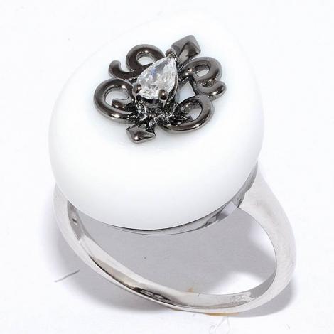 Серебряное кольцо, вставка: оникс, куб.цирконий, арт.:21sr000802c-1-96-131, SilverWings, рис. 1