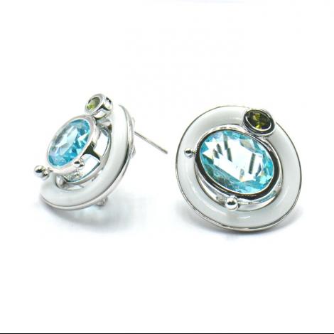 Серьги, вставка: куб.цирконий, эмаль, арт.:222211232n-a, SilverWings, рис. 1