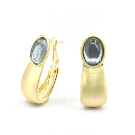 Серьги, вставка: кошачий глаз синт., арт.:22238924005gp-t, SilverWings, рис. 1