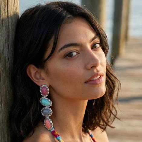 Серьги, вставка: смола ювелирная, арт.:22238925497mix, SilverWings, рис. 1