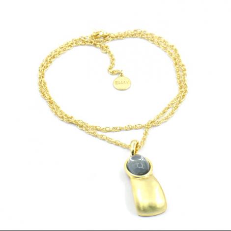 Колье, вставка: кошачий глаз синт., арт.:25238924006gp-t, SilverWings, рис. 1