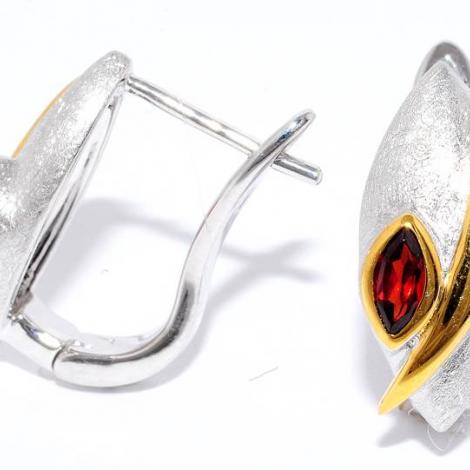 Серьги, вставка: гранат, NEW Космос, арт.:3255er-0395-131, SilverWings, рис. 1